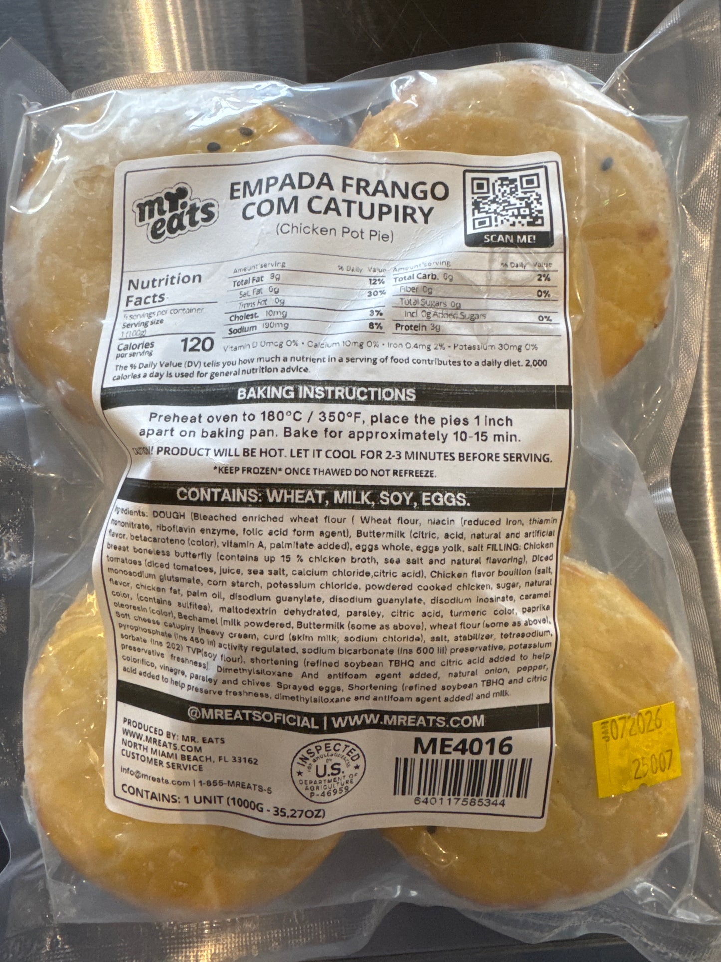 Empada de Frango Com Catupiry - 5 unidades - Mr Eats (ME4016)