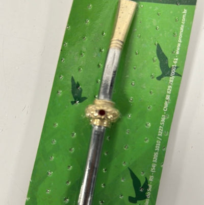 Chrome Chimarrão Bombilla with Button