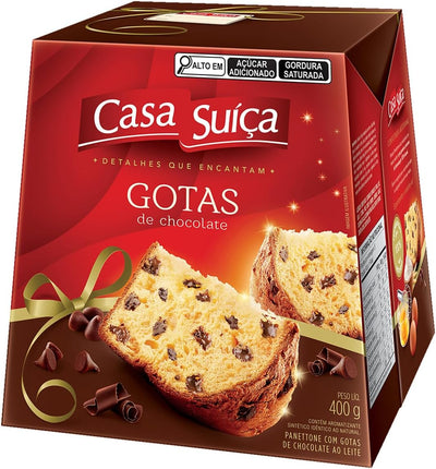 Panettone Gotas de Chocolate Casa Suíça 400g