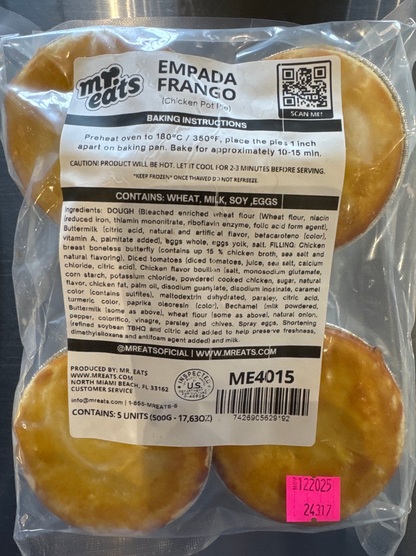 Empada de Frango - 5 unidades - Mr Eats (ME4015)