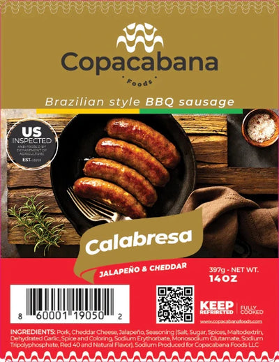 Linguiça Calabresa Jalapeño e Cheddar Copacabana 397g - 14oz