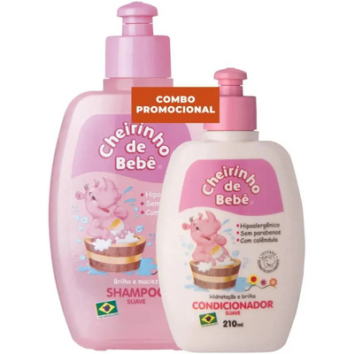 Combo Shampoo 430ml and Conditioner 210ml (Pink) Baby Smell