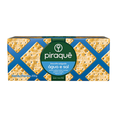 Biscoito Agua e Sal Piraquê 200g - BR Emporio