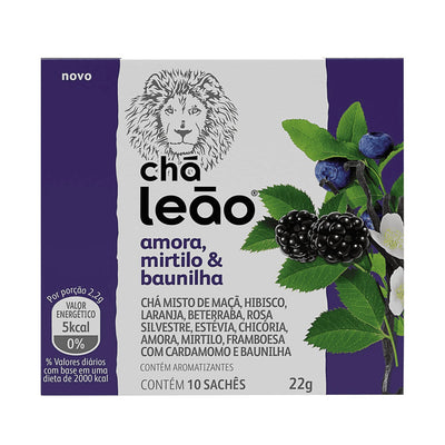 Chá Amora, Mirtilo e Baunilha  Matte Leão 22g