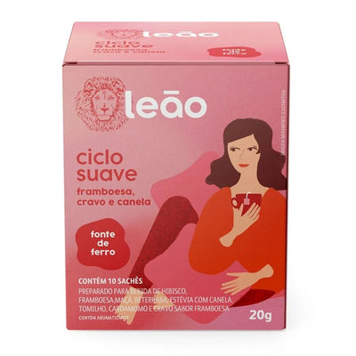 Chá Leão Fases Ciclo Suave Framboesa, Cravo e Canela Matte Leão 20gr