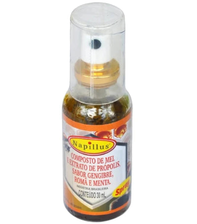 Composto de Mel e Propolis Sabor Gengibre Roma e Menta Spray 30ml