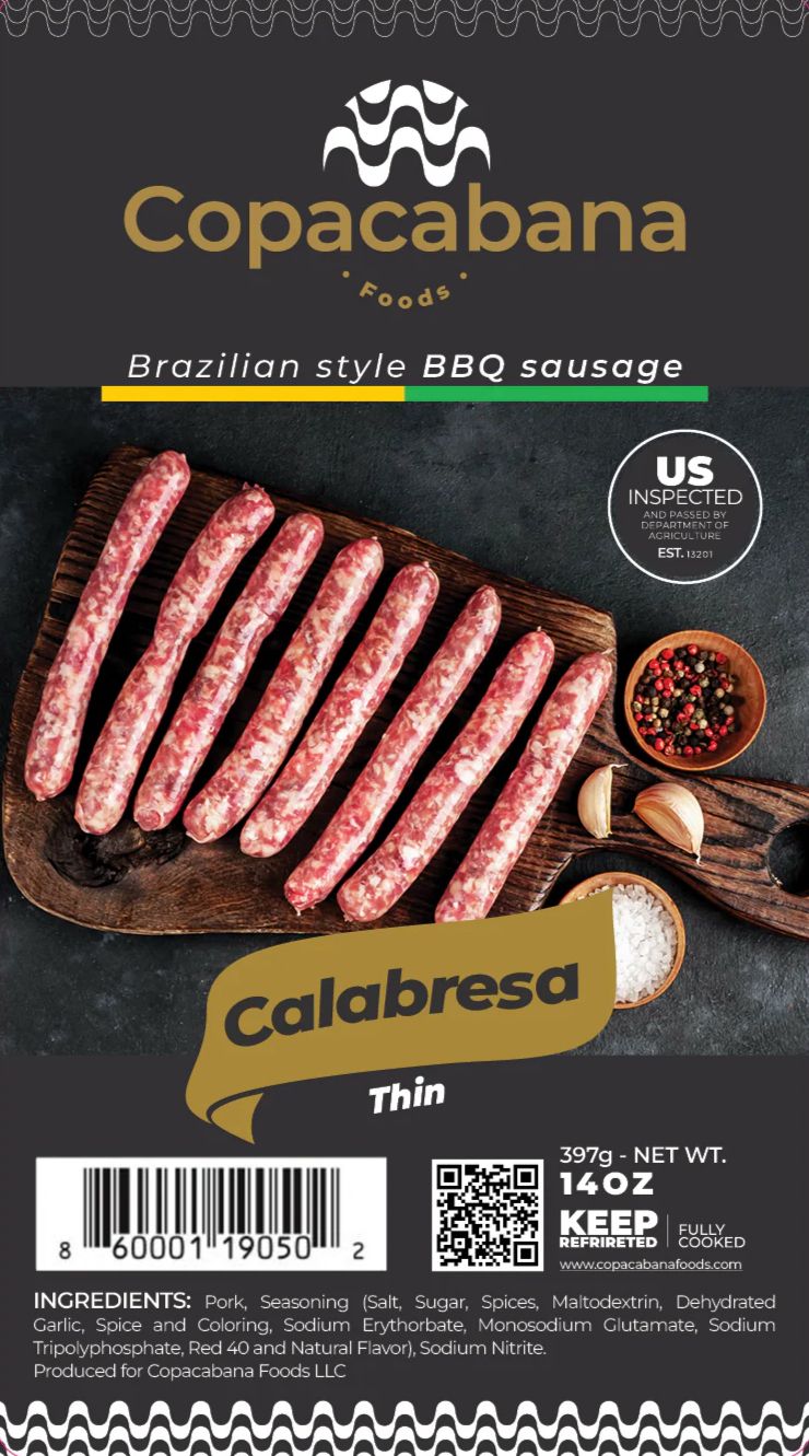 Linguiça Calabresa Fina Copacabana 397g - 14oz